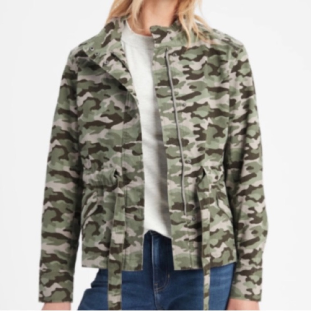Banana Republic - Camouflage Utility Jacket with Front Tie Waist